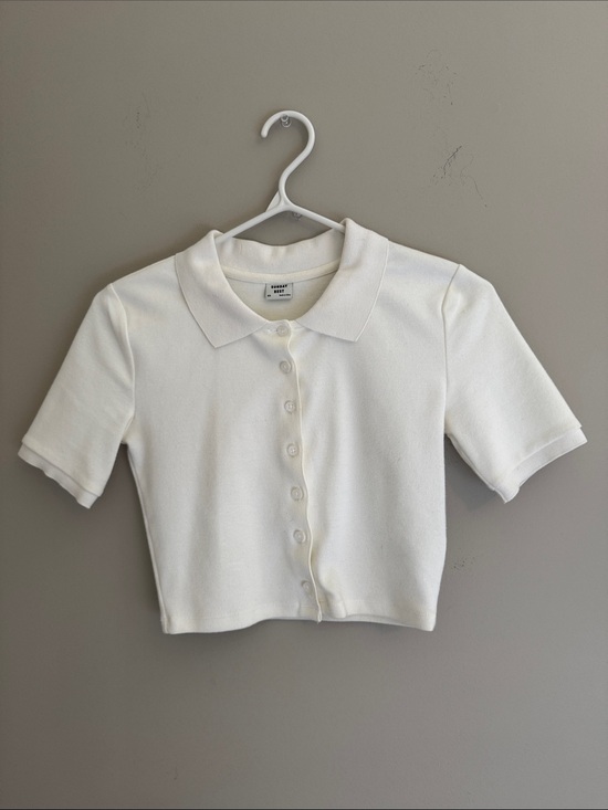 Sunday Best Tops - SUNDAY BEST COLLARED CROP TOP